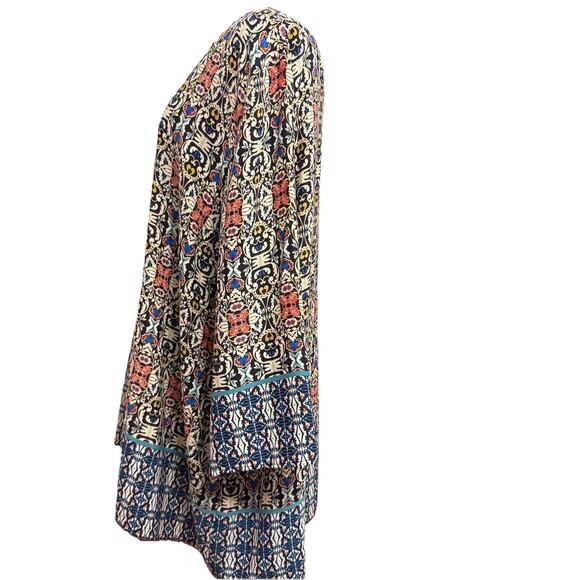 Rose And Olive Blouse 3X Womens Flowy Top Boho Casual Mixed Print Colorful - Picture 3 of 7